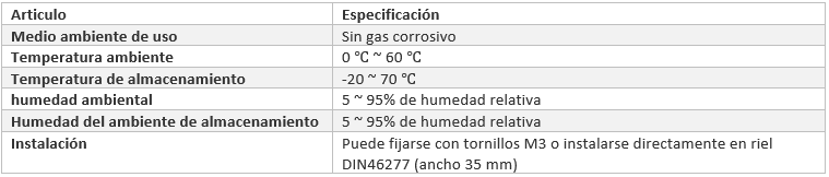 Tabla de especificaciones técnicas básicas del módulo de control de temperatura XC-E6PT-P de la serie XC de Xinje